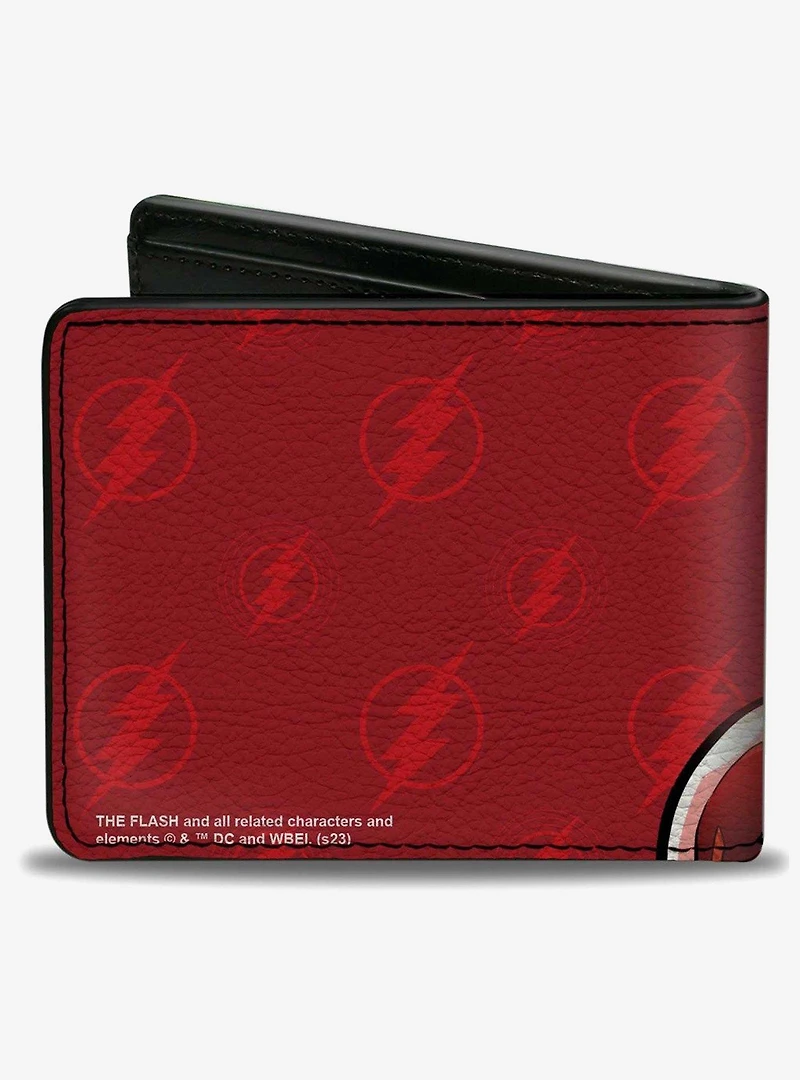 DC Comics The Flash Running Pose with Lightning Icons Bifold Wallet