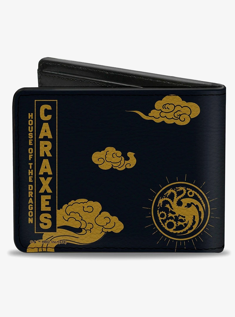 House of the Dragon Caraxes Breathing Fire Pose and Clouds Bifold Wallet