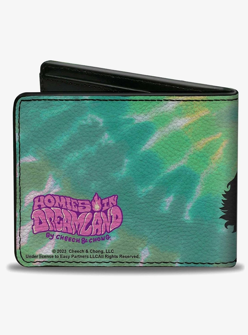 Cheech and Chong Homies in Dreamland Smoking Tie Dye Bifold Wallet