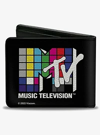 MTV Music Television Puzzle Cube Logo Bifold Wallet