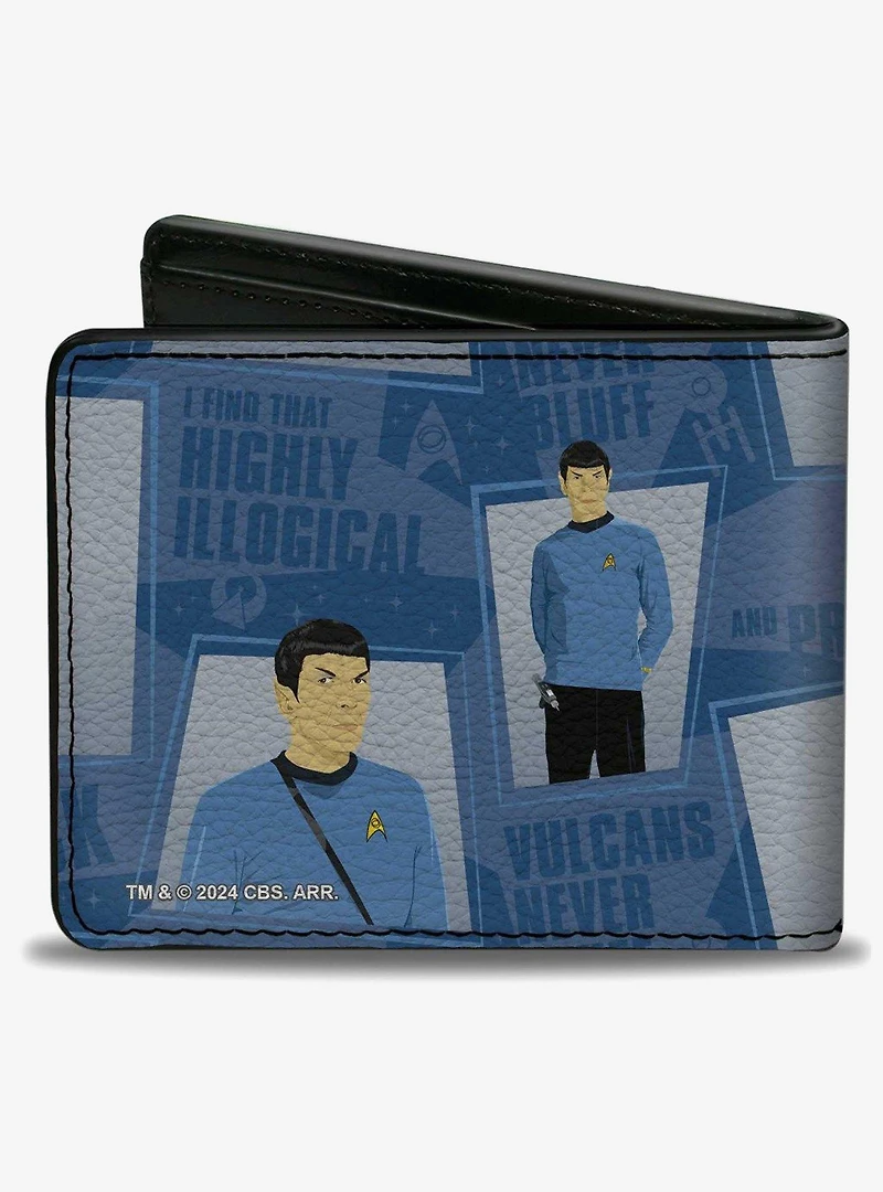 Star Trek Spock Poses and Quotes Collage Bifold Wallet