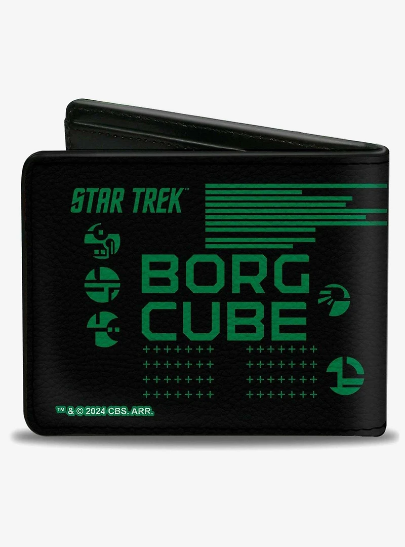Star Trek Borg Cube Resistance Is Futile Icons Green Bifold Wallet