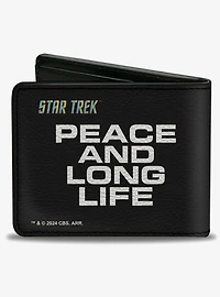 Star Trek Peace and Long Life Starfleet Ships Bifold Wallet