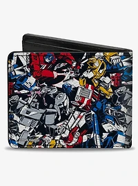 Transformers Autobot and Decepticon Robots Alt Modes Collage Bifold Wallet