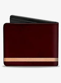 Cali Bear Silhouette with Trees Stripe Burgundy Tan Bifold Wallet