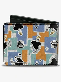 Johnny Bravo Poses and Icon Collage Blocks Bifold Wallet