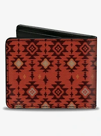 Yellowstone Showtone Dutton Ranch Est 1886 and Native American Pattern Bifold Wallet