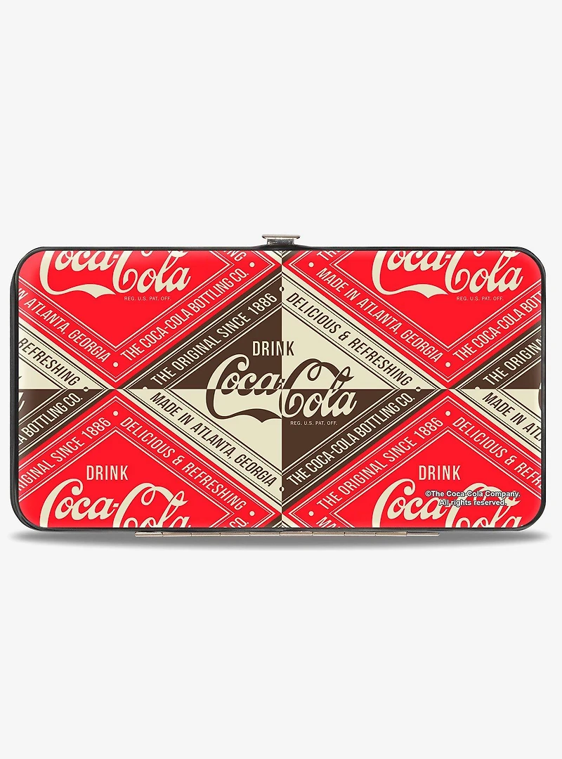 Coca-Cola Drink Coca Cola Delicious Refreshing Diamond Block Hinged Wallet