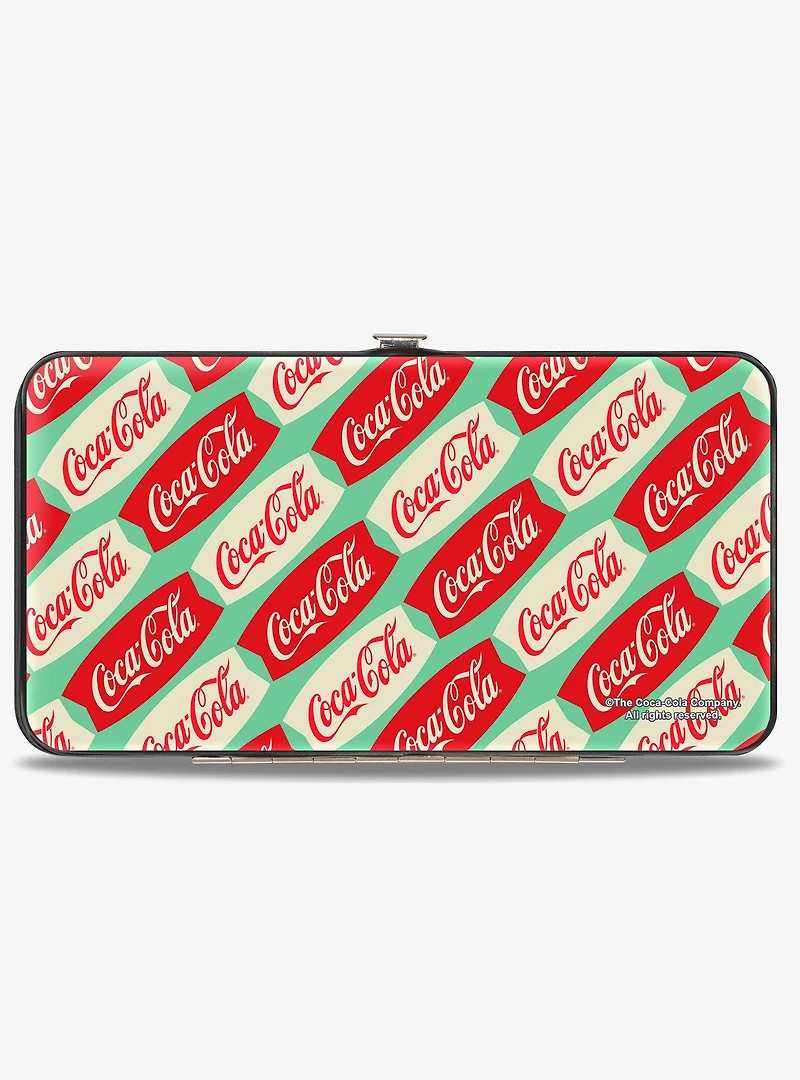 Coca-Cola Coca Cola Script Marquee Logo Green Hinged Wallet