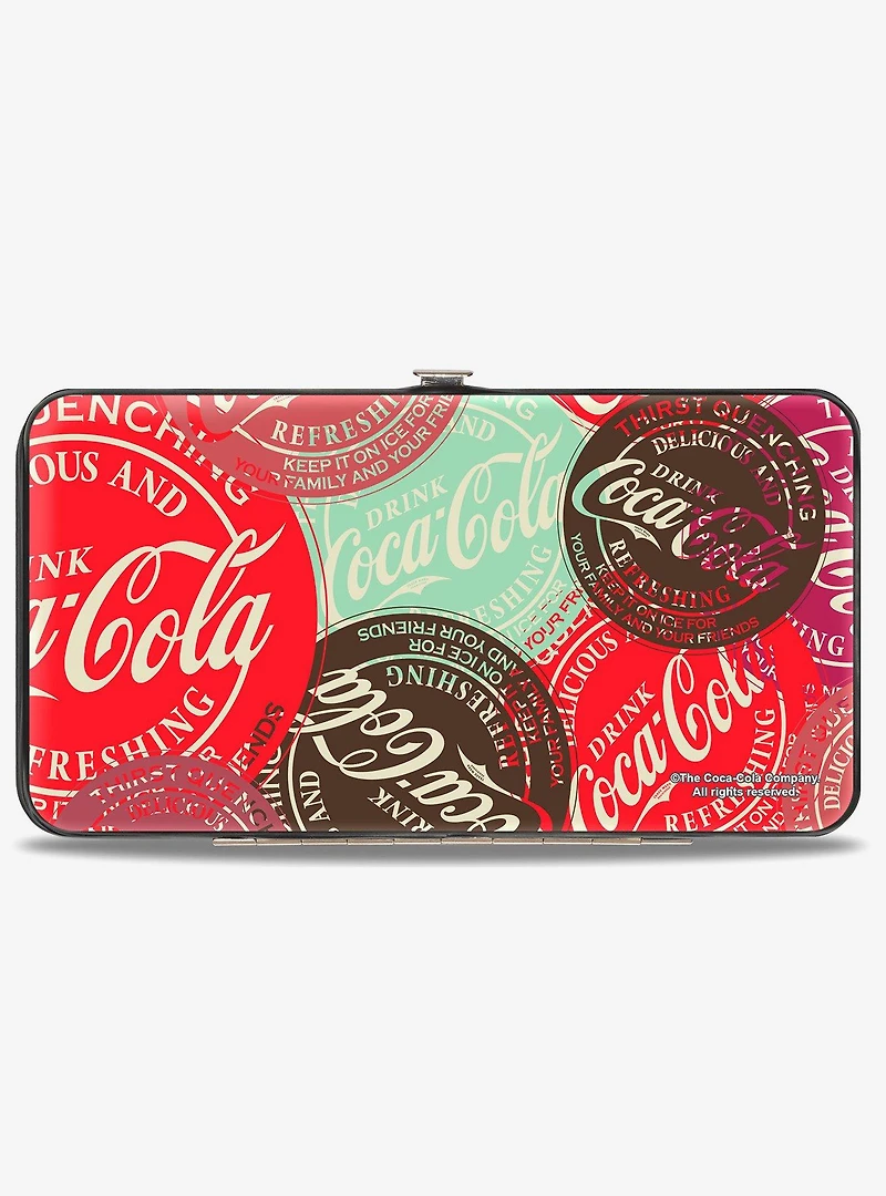 Coca-Cola Drink Coca-Cola Coke Patches Stacked Hinged Wallet