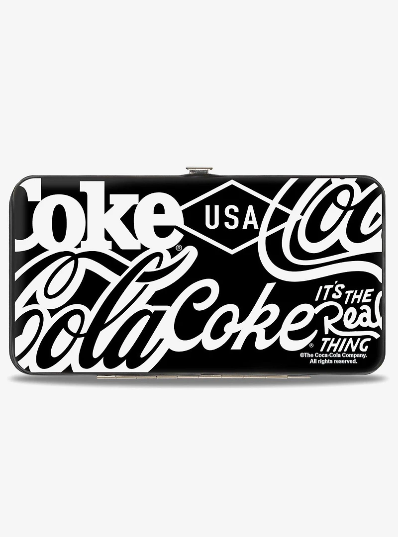 Coca-Cola Coke Typography Its The Real Thing Hinged Wallet