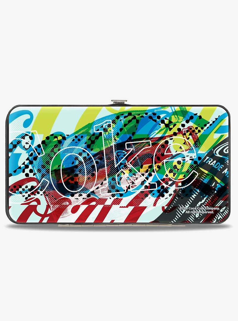 Coca-Cola Coke Logos and Bottle Pop Art Hinged Wallet