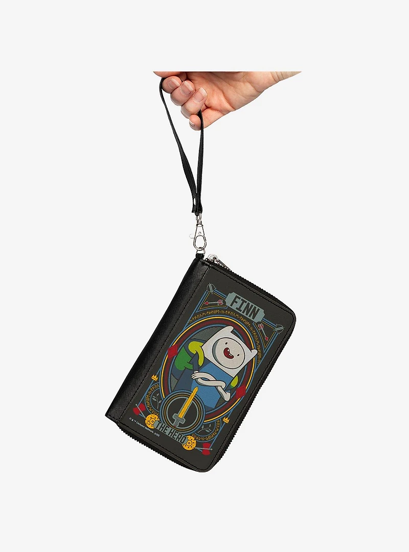 Adventure Time Finn the Hero Pose and Sword Icon/Multi Zip Around Wallet