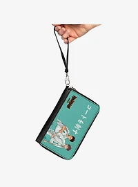 Haikyu!! Aoba Johsai High Ikawa and Iwaizumi Pose Turquoise Zip Around Wallet