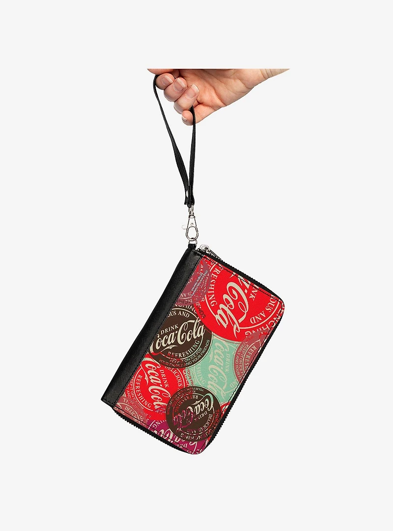 Coca-Cola Drink Coca Cola Coke Patches Stacked Zip Around Wallet