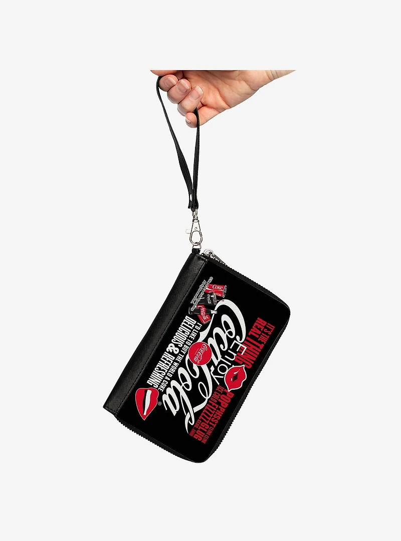 Coca-Cola Its The Real Thing Collage Zip Around Wallet