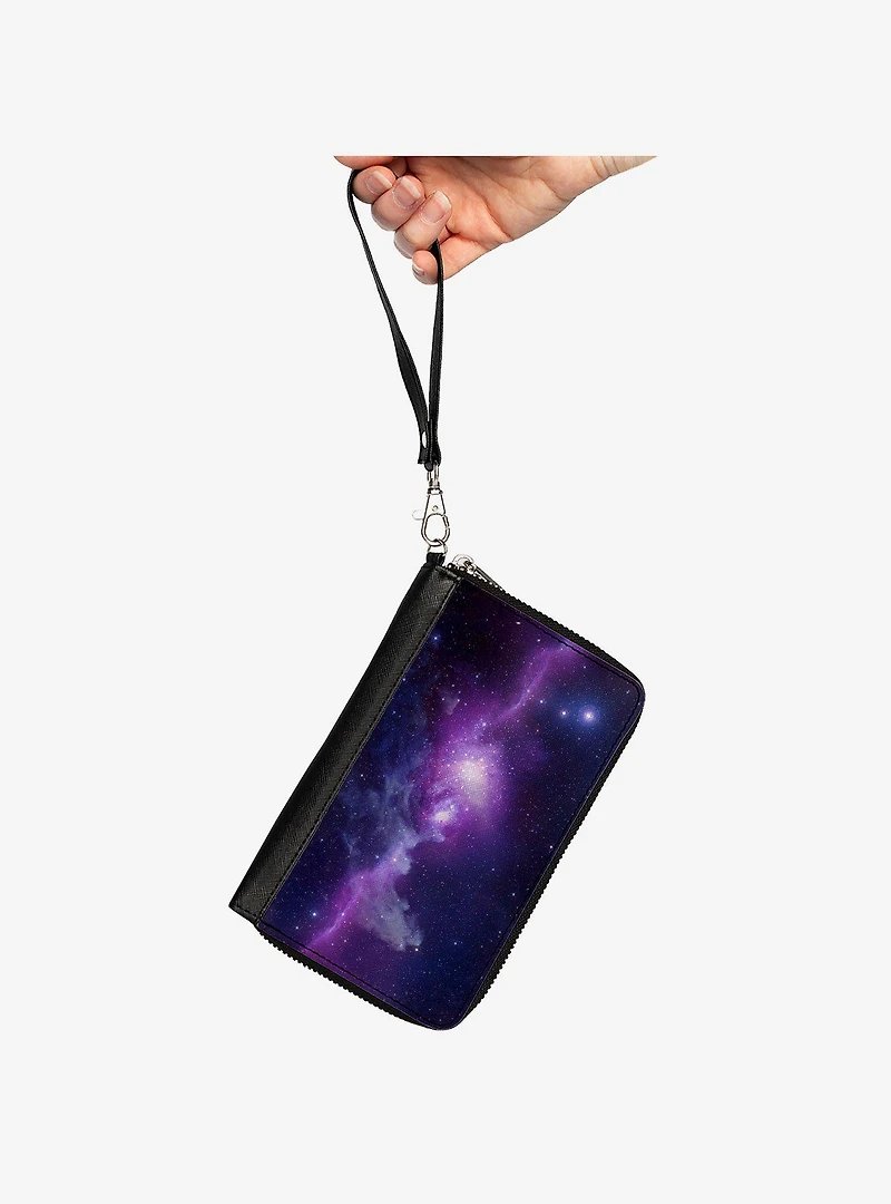 Galaxy Purple Zip Around Wallet