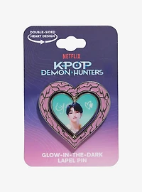KPop Demon Hunters Jinu Spinning Heart Glow-in-the-Dark Enamel Pin - BoxLunch Exclusive