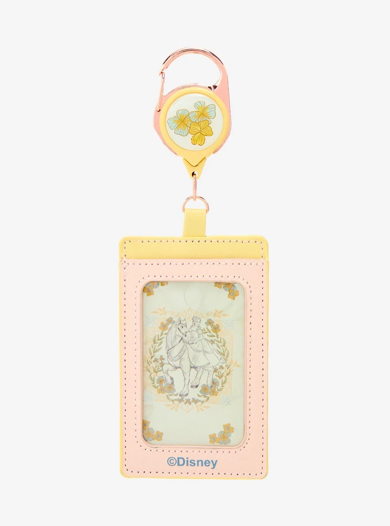 Disney Beauty and The Beast Belle & Philippe Floral Retractable Lanyard - BoxLunch Exclusive