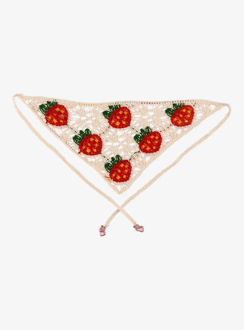 Strawberry Shortcake Strawberries Knit Bandanna Headband with Charms - BoxLunch Exclusive