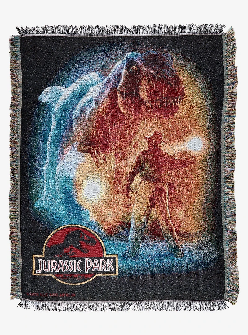 Jurassic Park T-Rex Poster Tapestry Throw - BoxLunch Exclusive