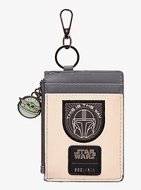 Star Wars The Mandalorian Grogu & Mandalorian Patches Cardholder — BoxLunch Exclusive