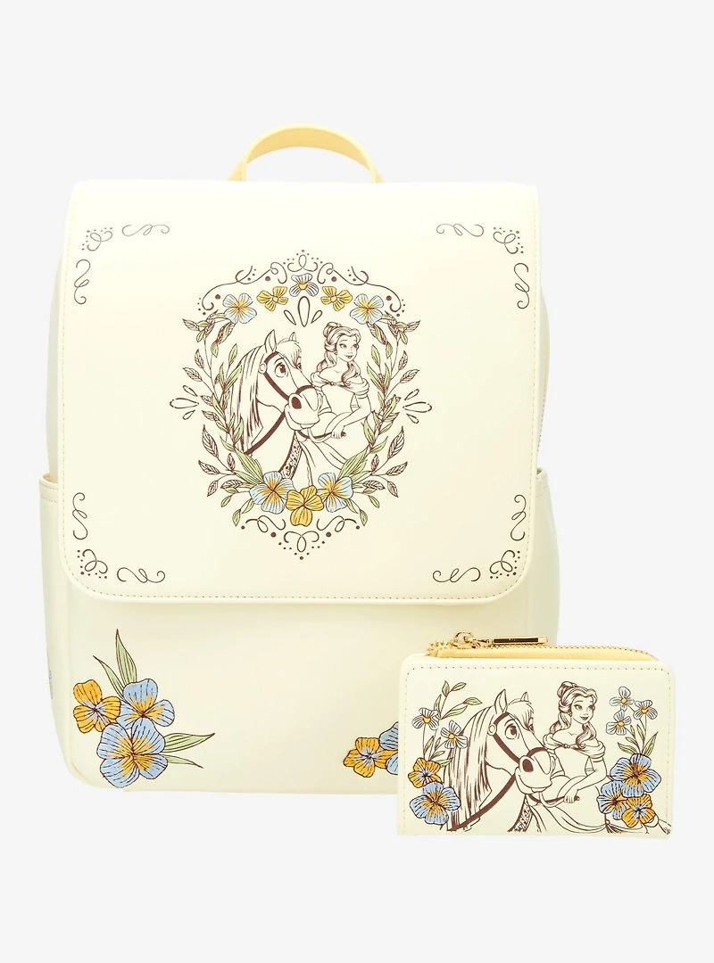 Disney Beauty and the Beast Belle & Philippe Floral Mini Backpack - BoXLunch Exclusive