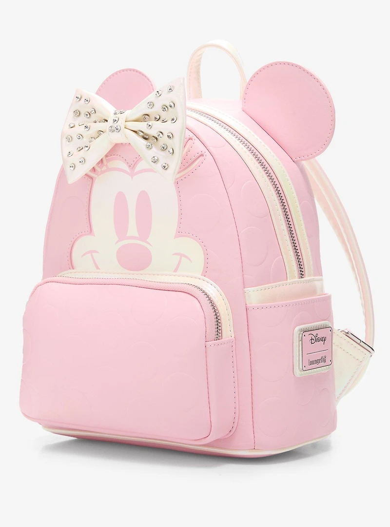 Loungefly Disney Minnie Mouse Rhinestone Bow Figural Mini Backpack - BoxLunch Exclusive