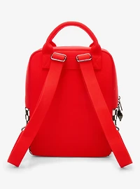 Loungefly Disney Pixar Cars Lightning McQueen Embroidered Patches Canvas Mini Backpack - BoxLunch Exclusive