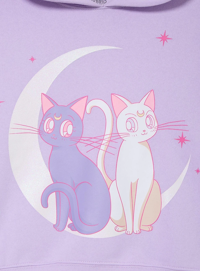 Sailor Moon Luna & Artemis Women's Cropped Hoodie - BoxLunch Exclusive