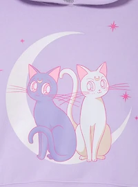 Sailor Moon Luna & Artemis Women's Cropped Hoodie - BoxLunch Exclusive