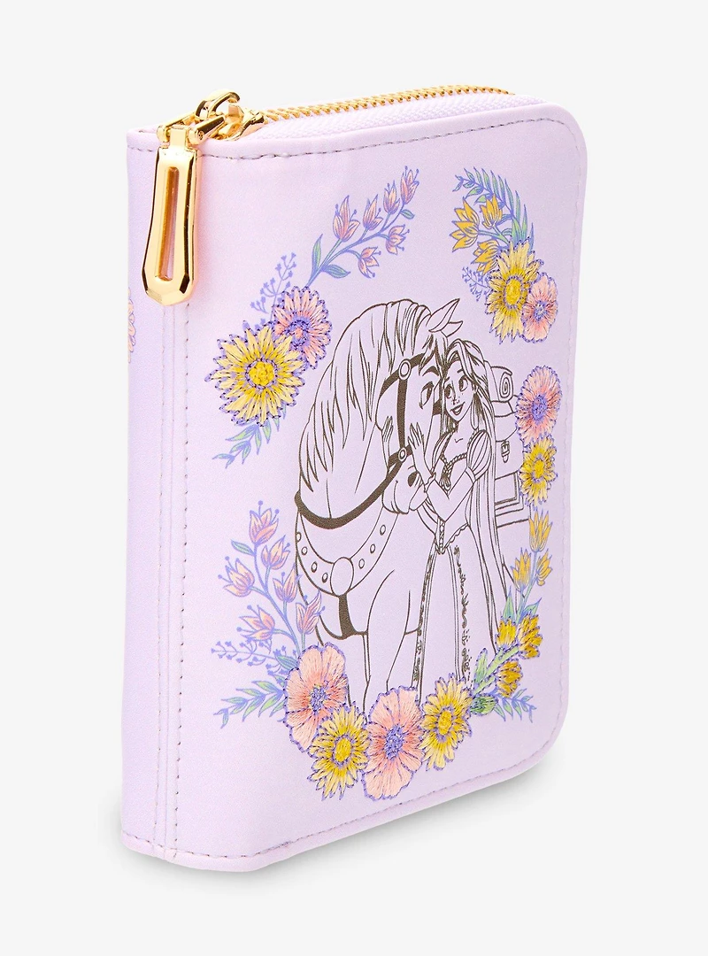 Disney Tangled Rapunzel & Maximus Floral Zip Wallet — BoxLunch Exclusive