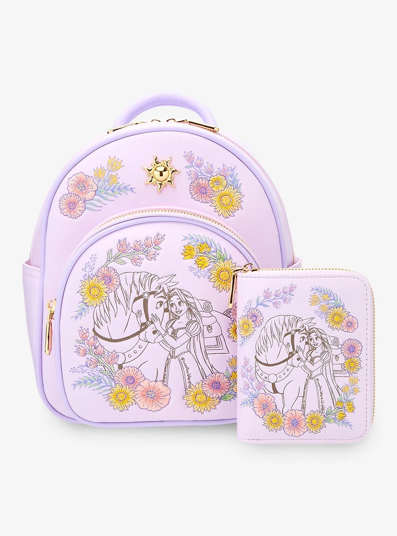 Disney Tangled Rapunzel & Maximus Floral Zip Wallet — BoxLunch Exclusive