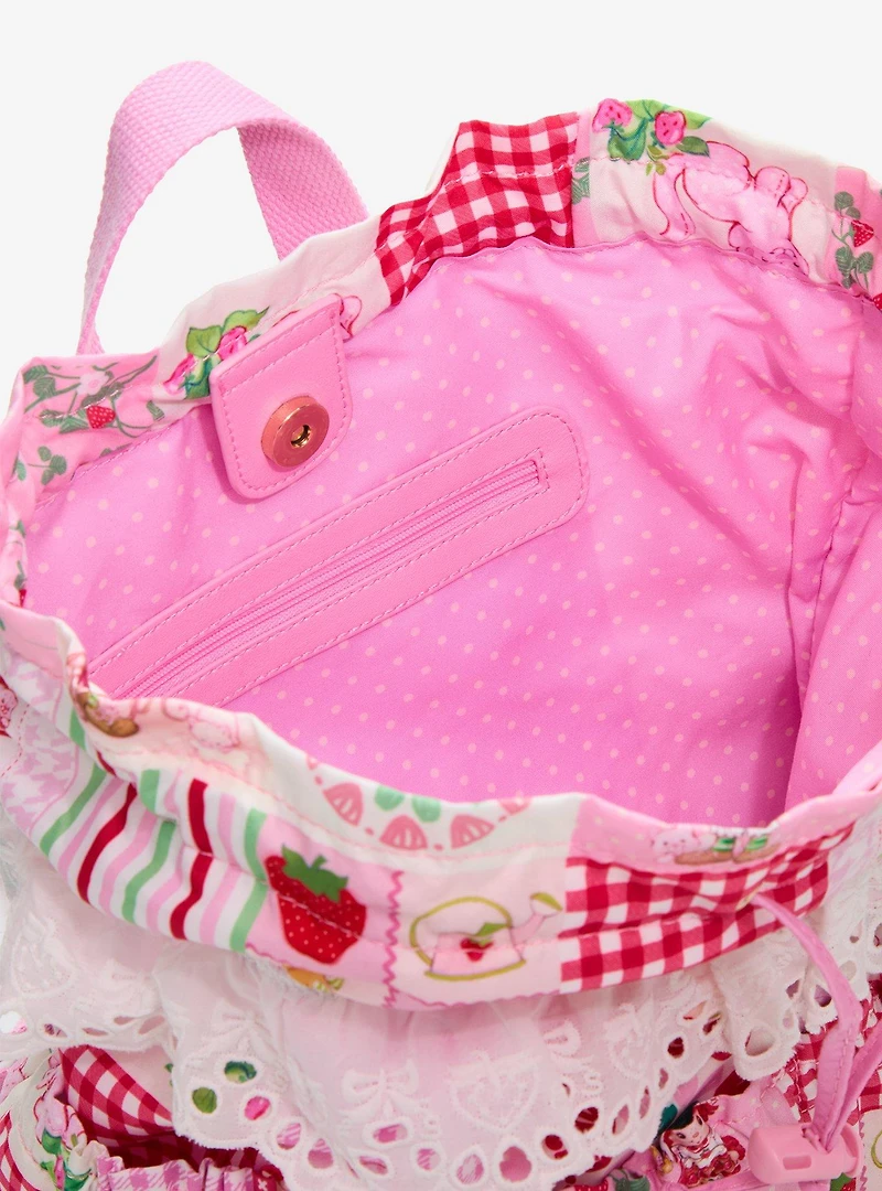 Strawberry Shortcake Patchwork Drawstring Mini Backpack - BoxLunch Exclusive