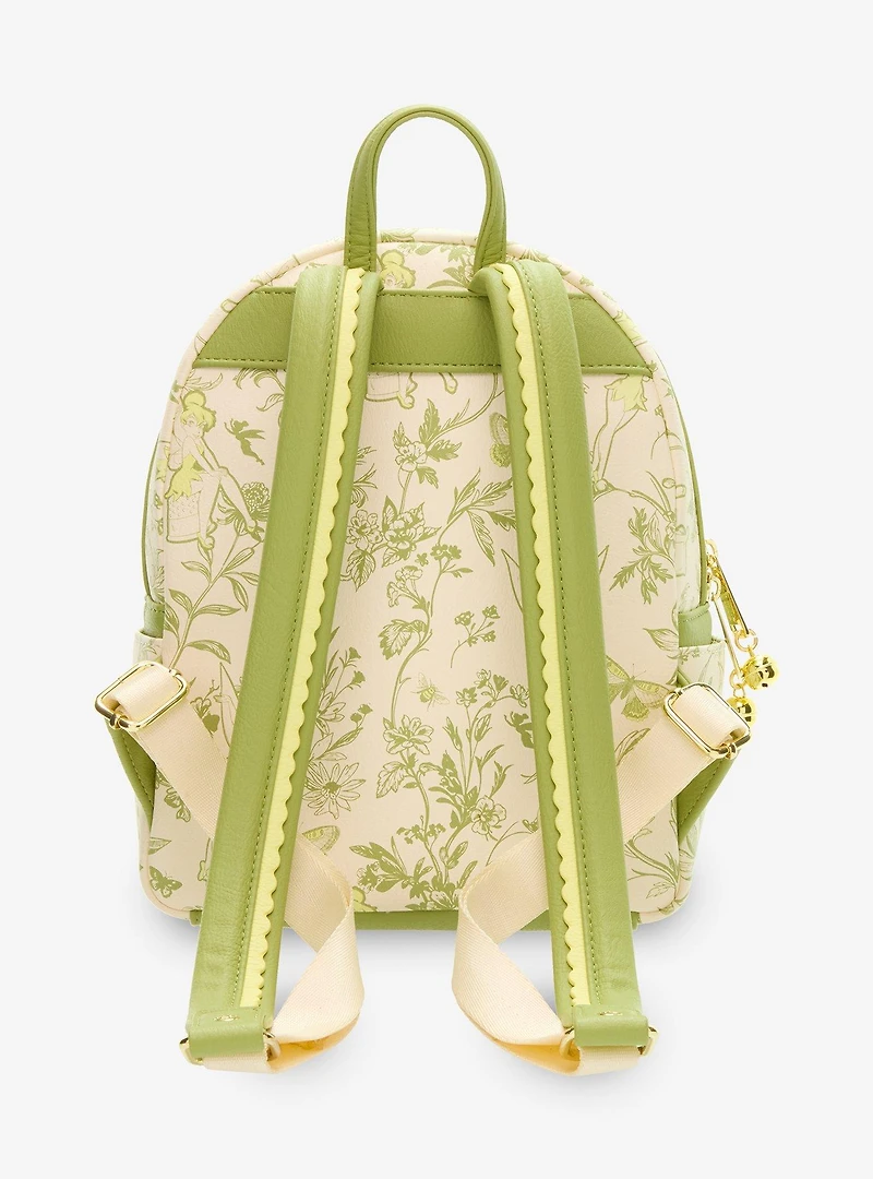 Loungefly Disney Peter Pan Tinker Bell Floral Allover Print Mini Backpack - BoxLunch Exclusive