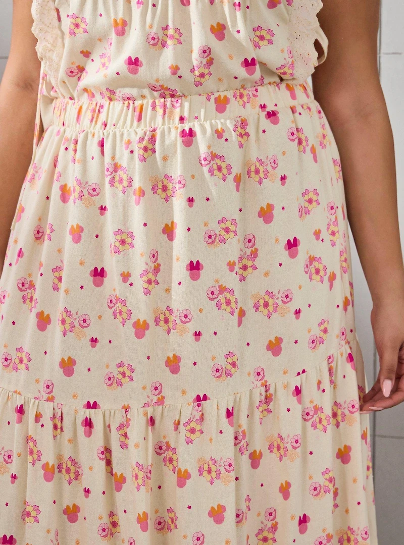 Disney Minnie Mouse Floral Tiered Plus Skirt — BoxLunch Exclusive