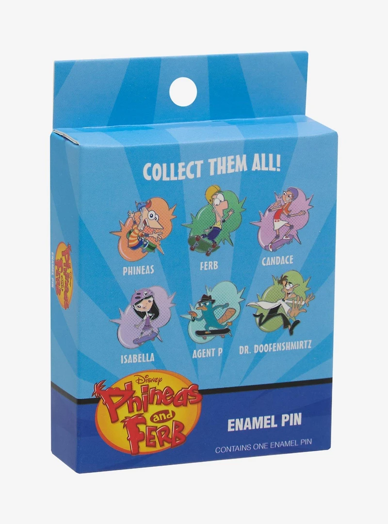 Disney Phineas and Ferb Skateboard Blind Box Enamel Pin - BoxLunch Exclusive