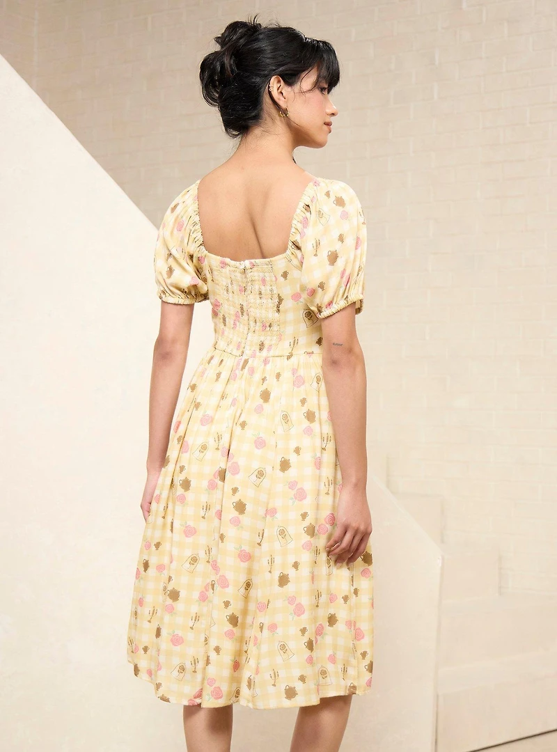 Disney Beauty and The Beast Gingham Icons Dress - BoxLunch Exclusive