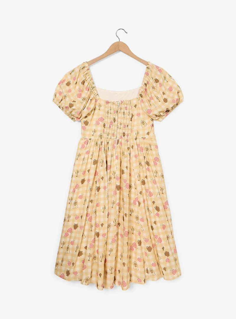 Disney Beauty and The Beast Gingham Icons Plus Dress - BoxLunch Exclusive