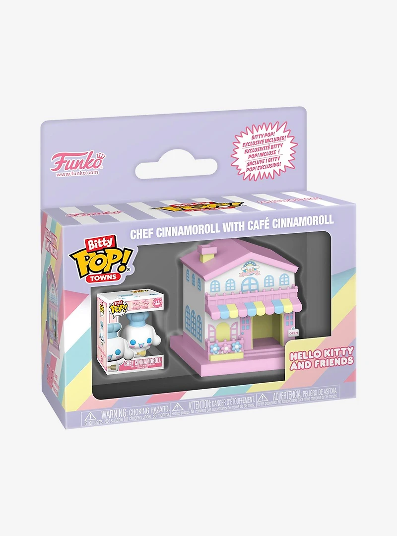 Funko Bitty Pop! Towns Sanrio Hello Kitty and Friends Cheff Cinnamoroll with Café Cinnamoroll Figure Set