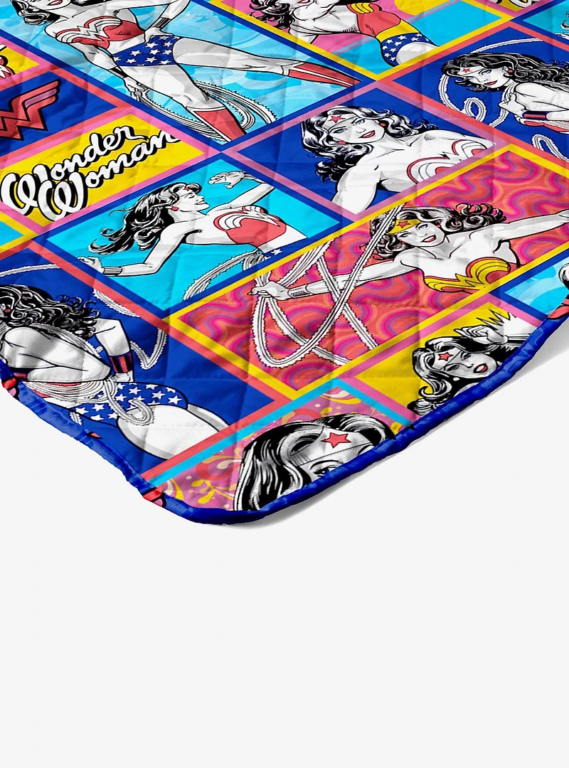 DC Comics Wonder Woman Wonder Pop Quilted Throw Blanket