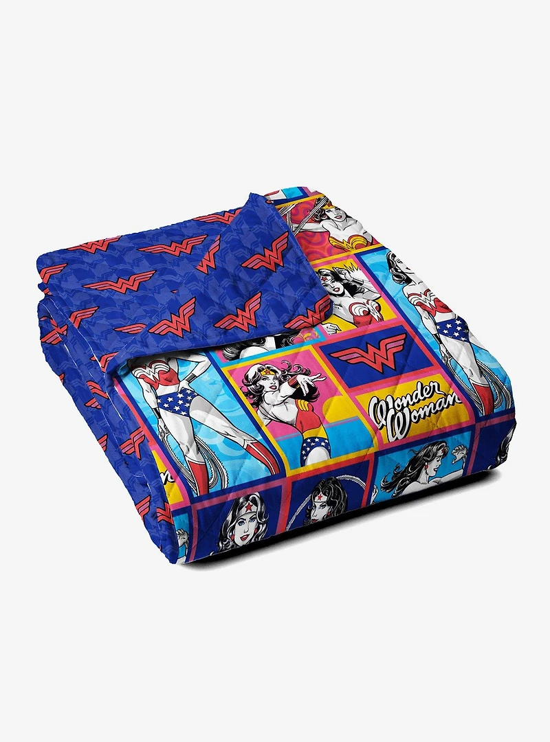 DC Comics Wonder Woman Wonder Pop Quilted Throw Blanket