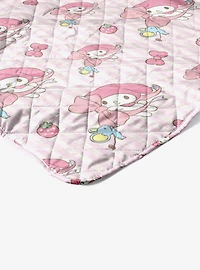 My Melody Stripes Quilted Throw Blanket