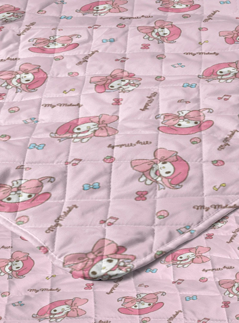 My Melody Stripes Quilted Throw Blanket