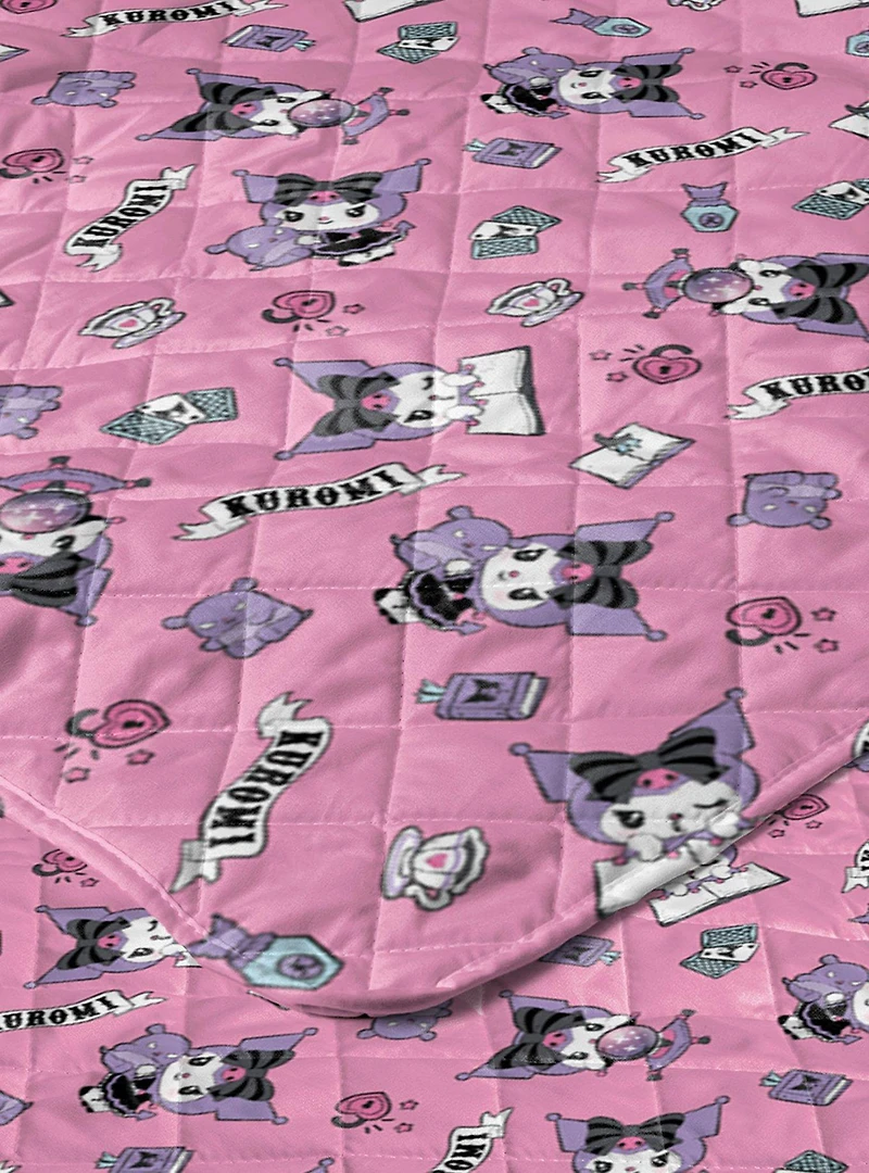 Kuromi Fortune Teller Quilted Throw Blanket