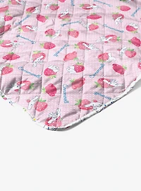 Cinnamoroll Strawberry Polka Dot Quilted Throw Blanket