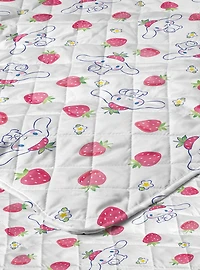 Cinnamoroll Strawberry Polka Dot Quilted Throw Blanket
