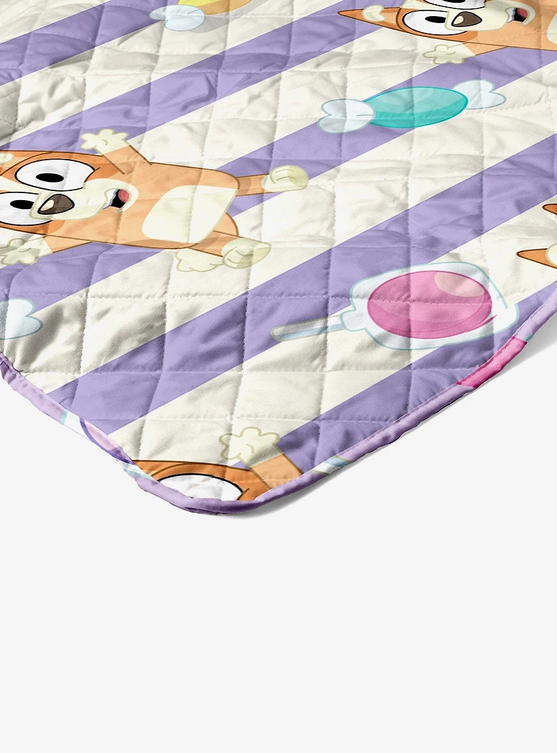 Bluey Bingo Candy Land Quilted Throw Blanket