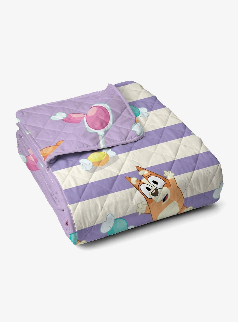 Bluey Bingo Candy Land Quilted Throw Blanket