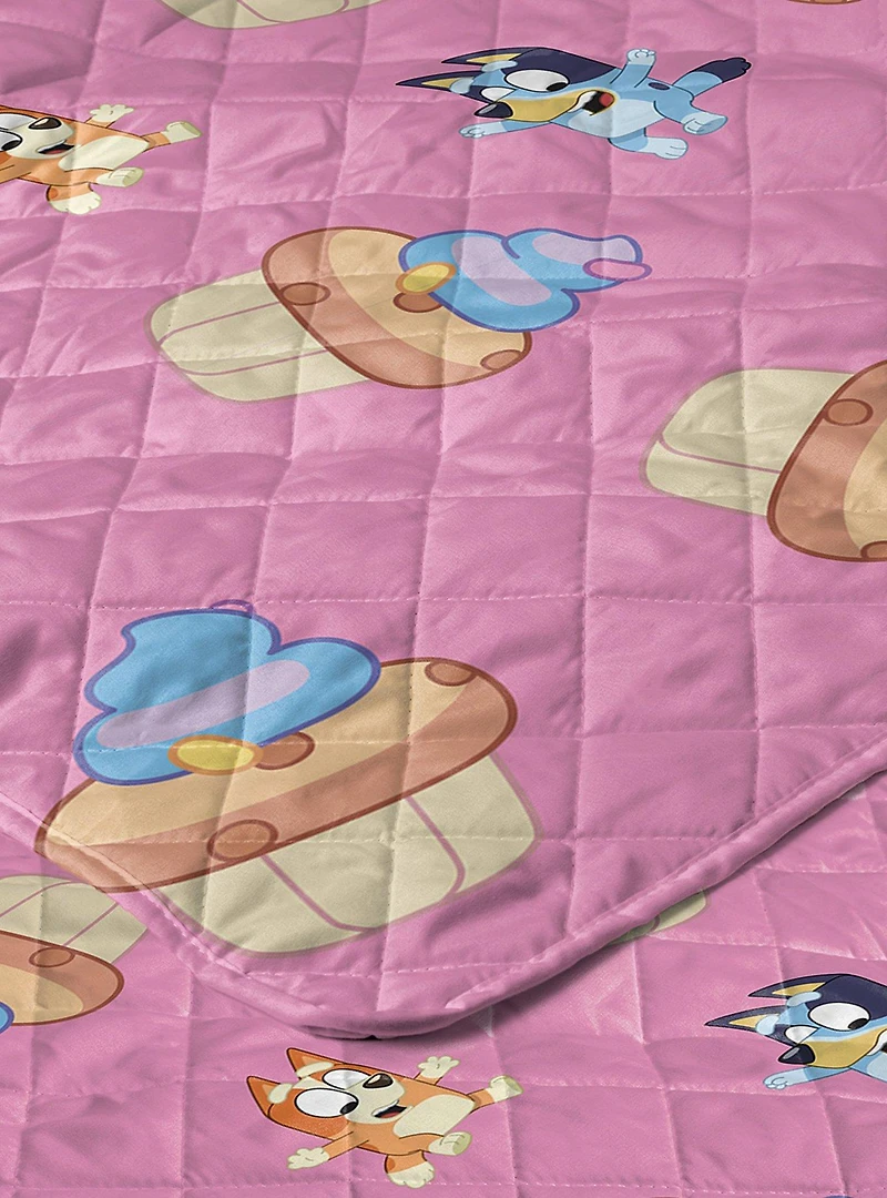 Bluey Cupcake Stars Quilted Throw Blanket